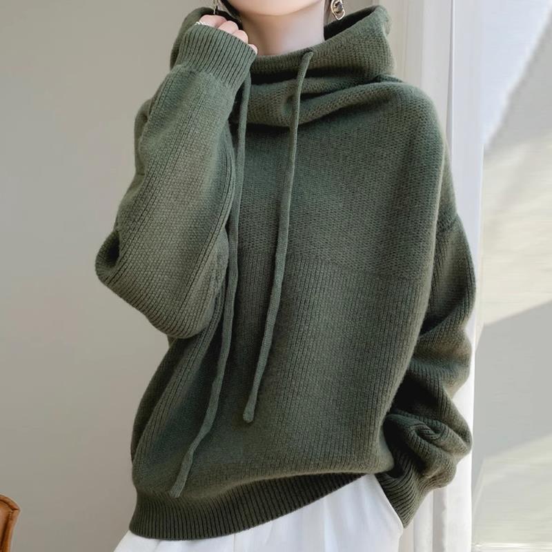 Women's Sweater Thicken Lazy Style All-match Long-sleeved Autumn Winter Warm Casual Sweater For Women