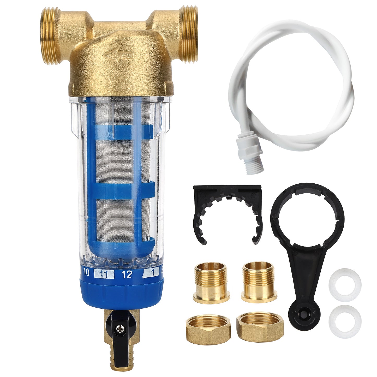 Reusable Spin Down Sediment Water Filter G1 MNPT G3/4 FNPT PreFilter Water Purifier Accessory