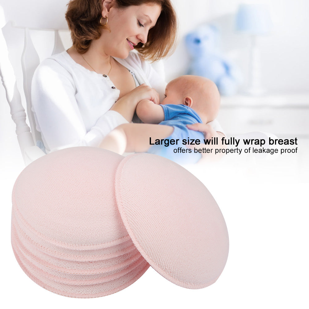 6Pcs Washable Soft Cotton Breast Pads Reusable Absorbent Breastfeeding Nursing Pad