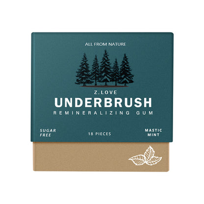 Underbrush Remineralizing Chewing Gum, Organic Mastic Mint Miracle Remineralizing Chewing Gum, Sugar-Free Long Lasting Under Brush Chewing Gum For Teeth & Gum Health - 1 Boxes 18 Pieces