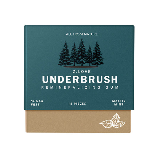 Underbrush Remineralizing Chewing Gum, Organic Mastic Mint Miracle Remineralizing Chewing Gum, Sugar-Free Long Lasting Under Brush Chewing Gum For Teeth & Gum Health - 1 Boxes 18 Pieces