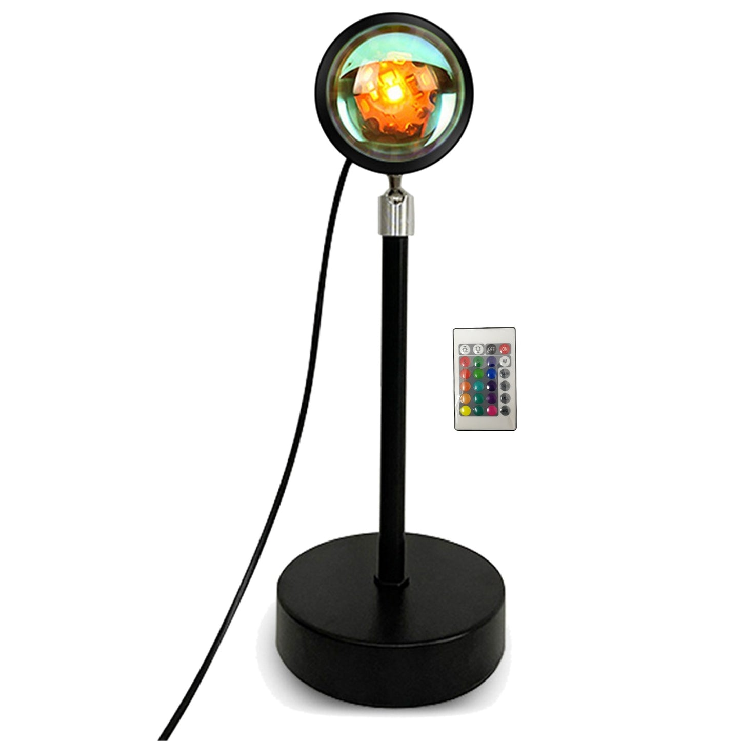 Ambient Projector Lamp 16 Colors 180° Rotatable Remote Control RGB Projection Light for Bedroom