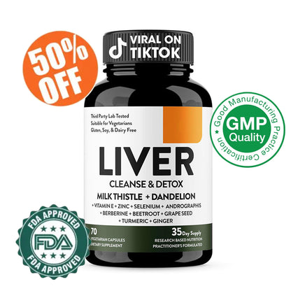 Liver Cleanse & Detox Capsules, Multivictamin, Milk Thistle, Dandelion, Turmeric, Ginger Extract, Beet, Zinc, Vitamin E, Selenium, Grape Seed, Healthcare Nutrional Supplement