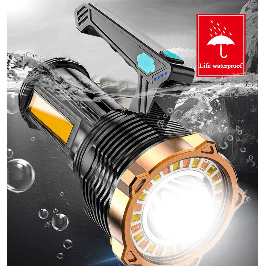 Most Powerful 1200000lm LED Flashlight Super Bright Torch Lamp USB Rechargeable