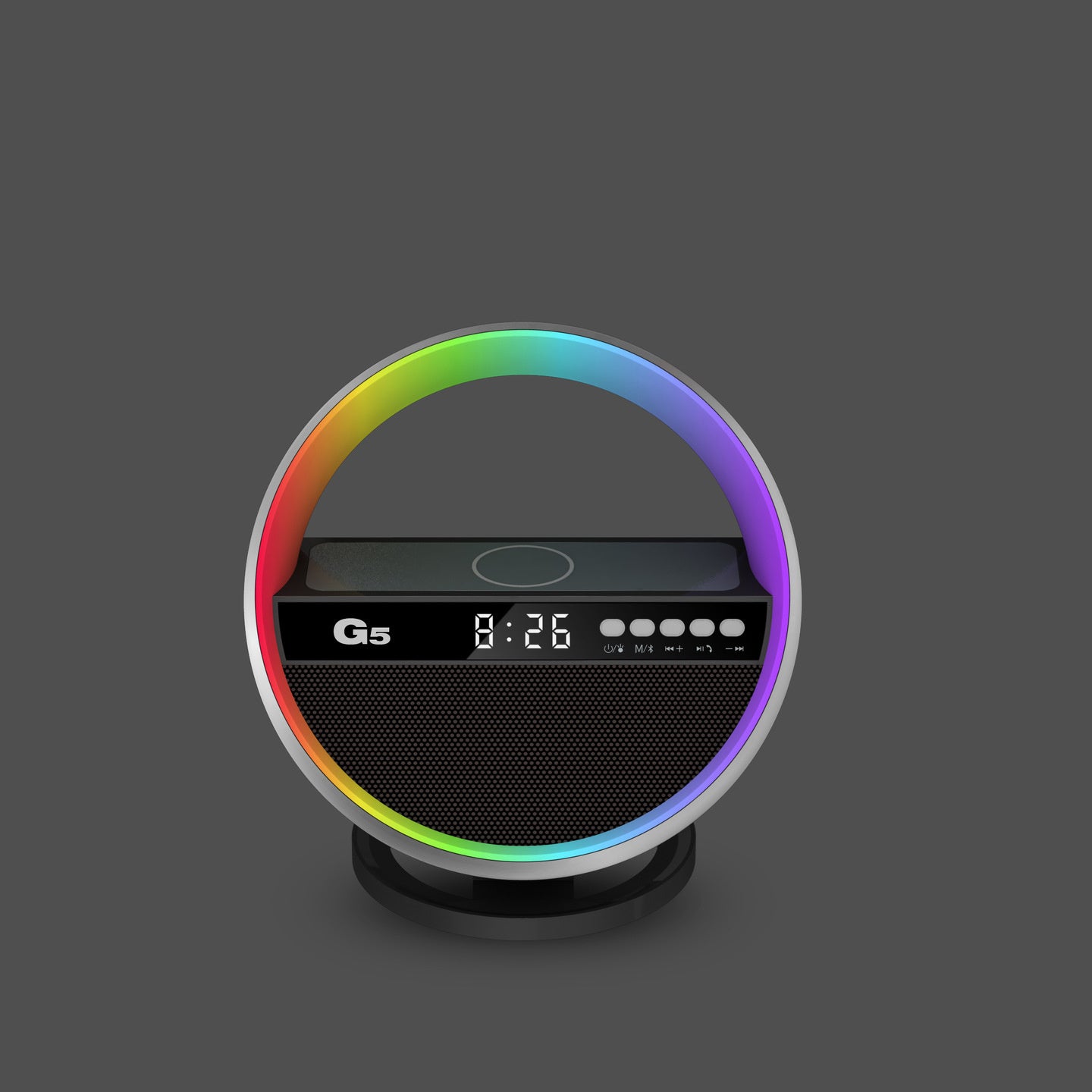 2024 New Multifunction RGB Night Light Wireless Charger Bluetooth-compatible Speaker Large G Ambience Light Home Decor