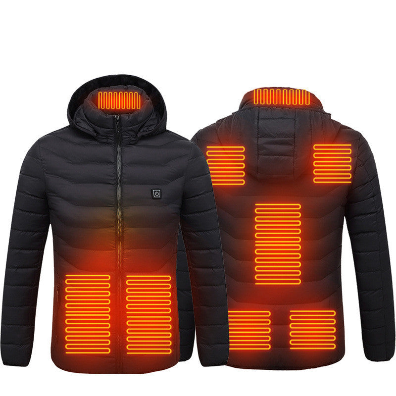 New Heated Jacket Coat USB Electric Jacket Cotton Coat Heater Thermal Clothing Heating Vest Men's Clothes Winter