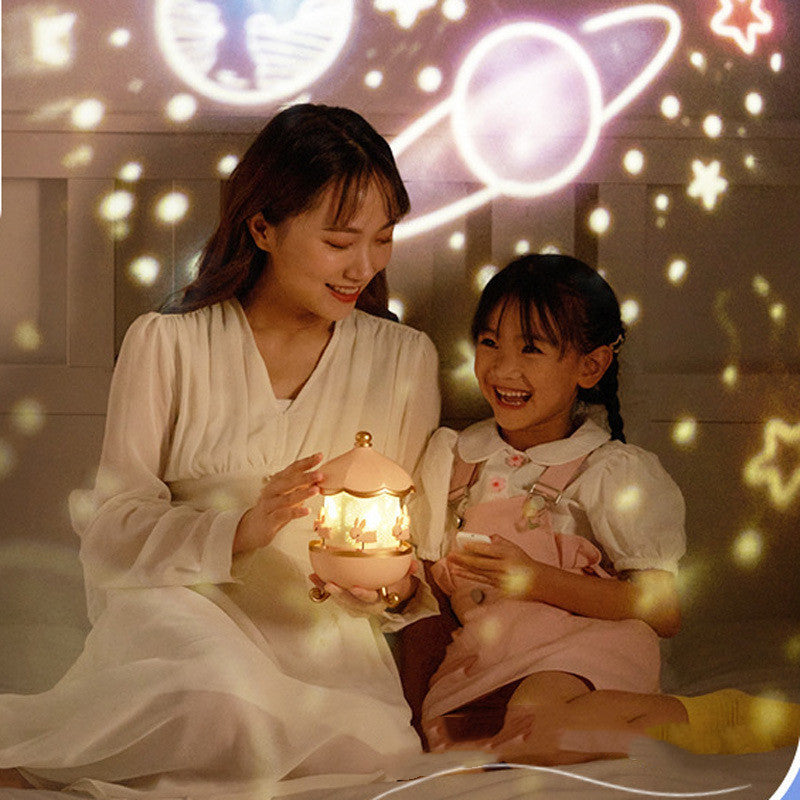 Night Light Projector Kids Nursery Children Room Space Rotation USB Rechargeable Led Night Lamp 12 Films Birthday Christmas Gift