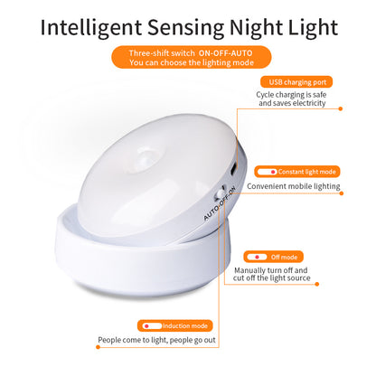 Rotating Human Body Sensor Light Corridor Garage Light Wardrobe Light Motion Sensor Night Light