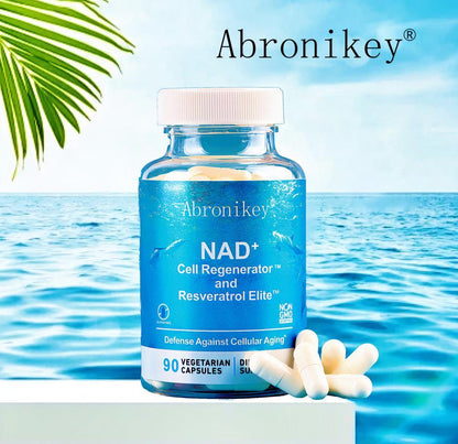 Abronikey NAD Cell Regenerator And Resveratrol Elite Nads Niacinamide Riboside Supplement With Trans Resveratrol, Quercetin, Energy,Focus 90 Capsule Dietary