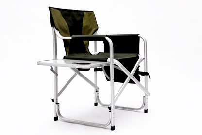 1pc Padded Folding Chair W  Side Table & Storage, Lightweight Oversized