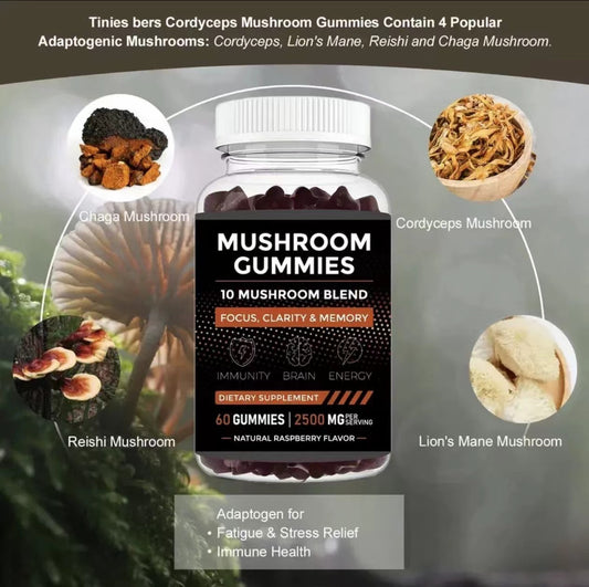 Mushroom Soft Candy 60 Bear-shaped Three-in-one Dietary Supplement Nutrition Candy