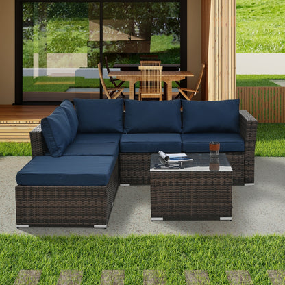 Patio Furniture, Outdoor Furniture, Seasonal PE Wicker Furniture, 4 Set Wicker Furniture With Temper