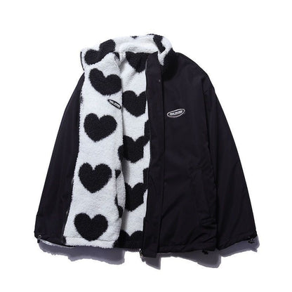 Love Lamb Fleece-lined Warm Reversible Cotton-padded Coat