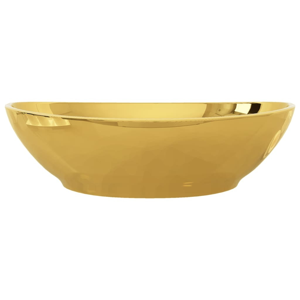 vidaXL Wash Basin 40x33x13.5 cm Ceramic Gold