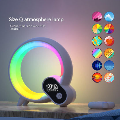 Budzik Creative Q Light Analog Sunrise Digital Display Bluetooth Audio Inteligentne budzenie Q Kolorowe nastrojowe światło